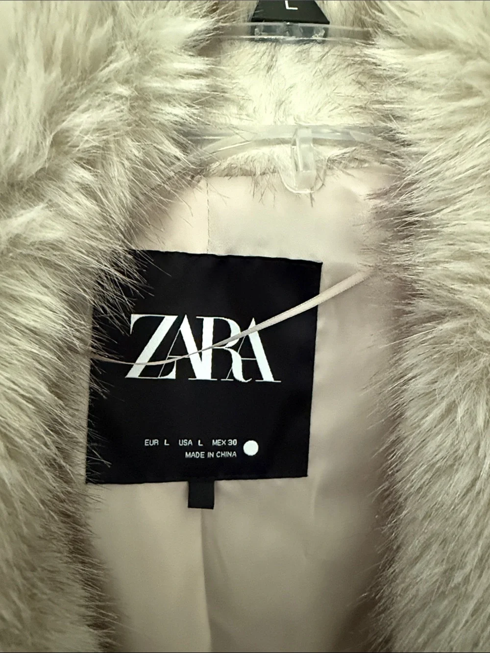 Zara Plush Teddy Jacket in Light Gray